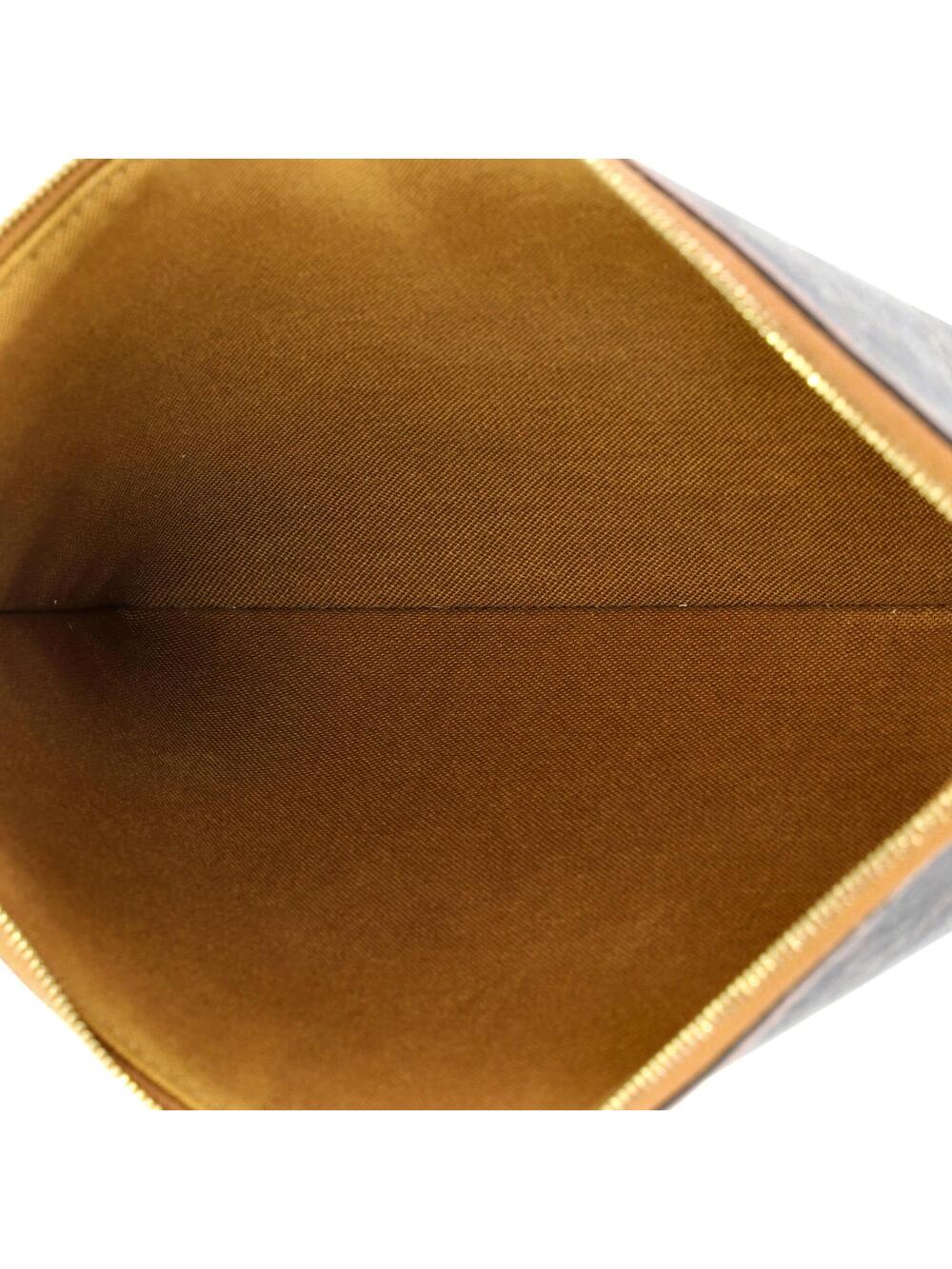 Celine Logo Zip Wristlet Pouch Triomphe #258493C56B - Picture 5 of 8